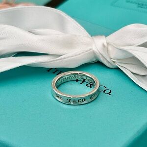 Authentic Tiffany & Co Sterling Silver 1837 Ring Size 4.5